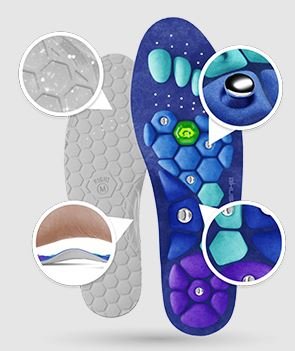 Evo Step magnetic acupressure insoles package with ergonomic foot support
