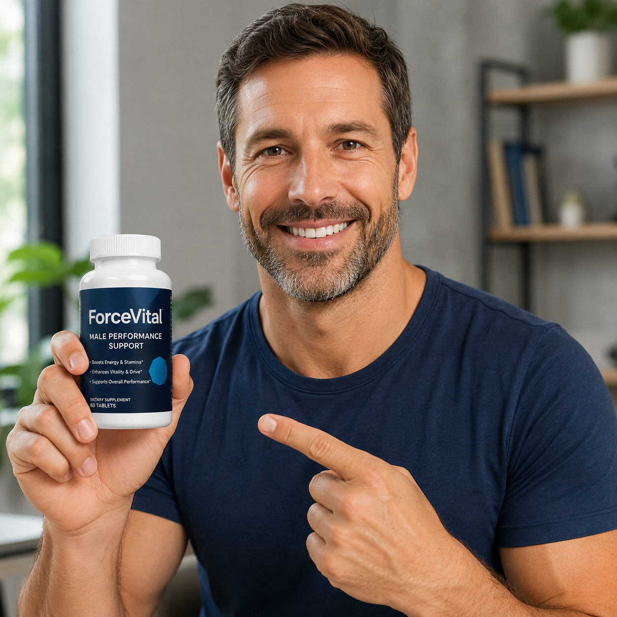 Man enjoying enhanced vitality and sustained daily stamina with ForceVital