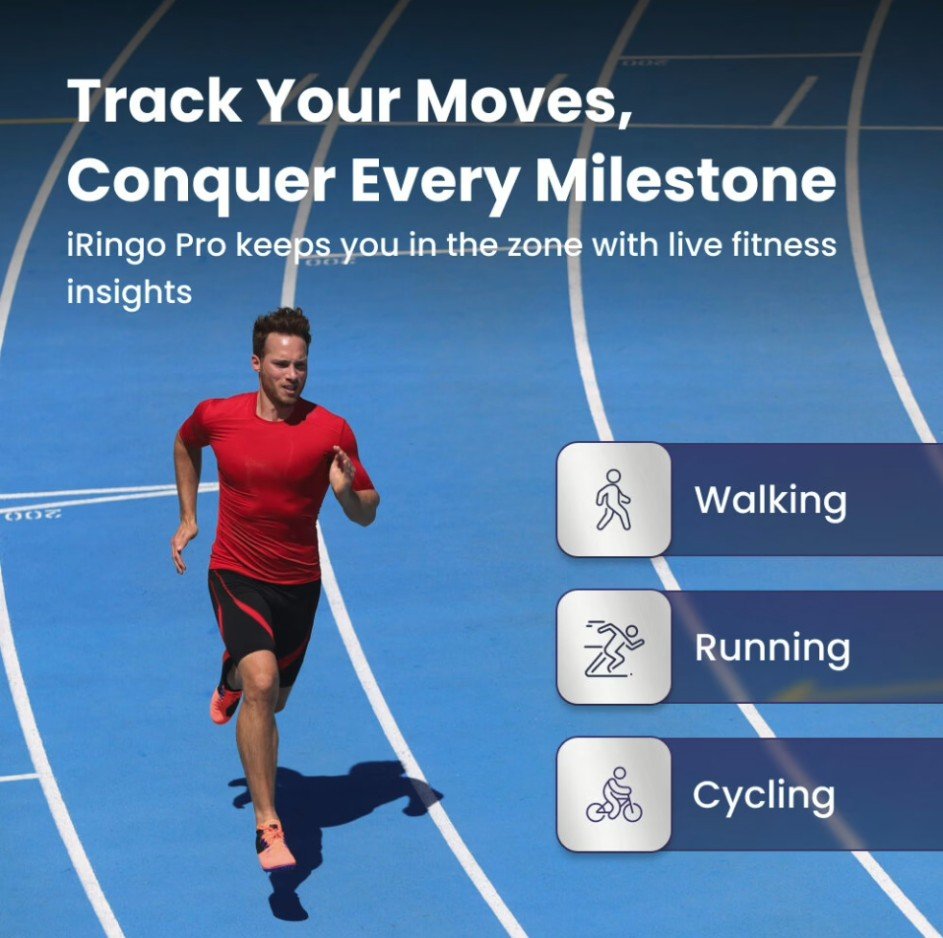 Person wearing the iRingo Pro smart ring for everyday wellness and fitness tracking